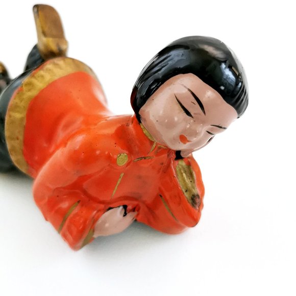 50s Ceramic Chinese Girl Shelf Edge Figurine - Picture 8 of 16